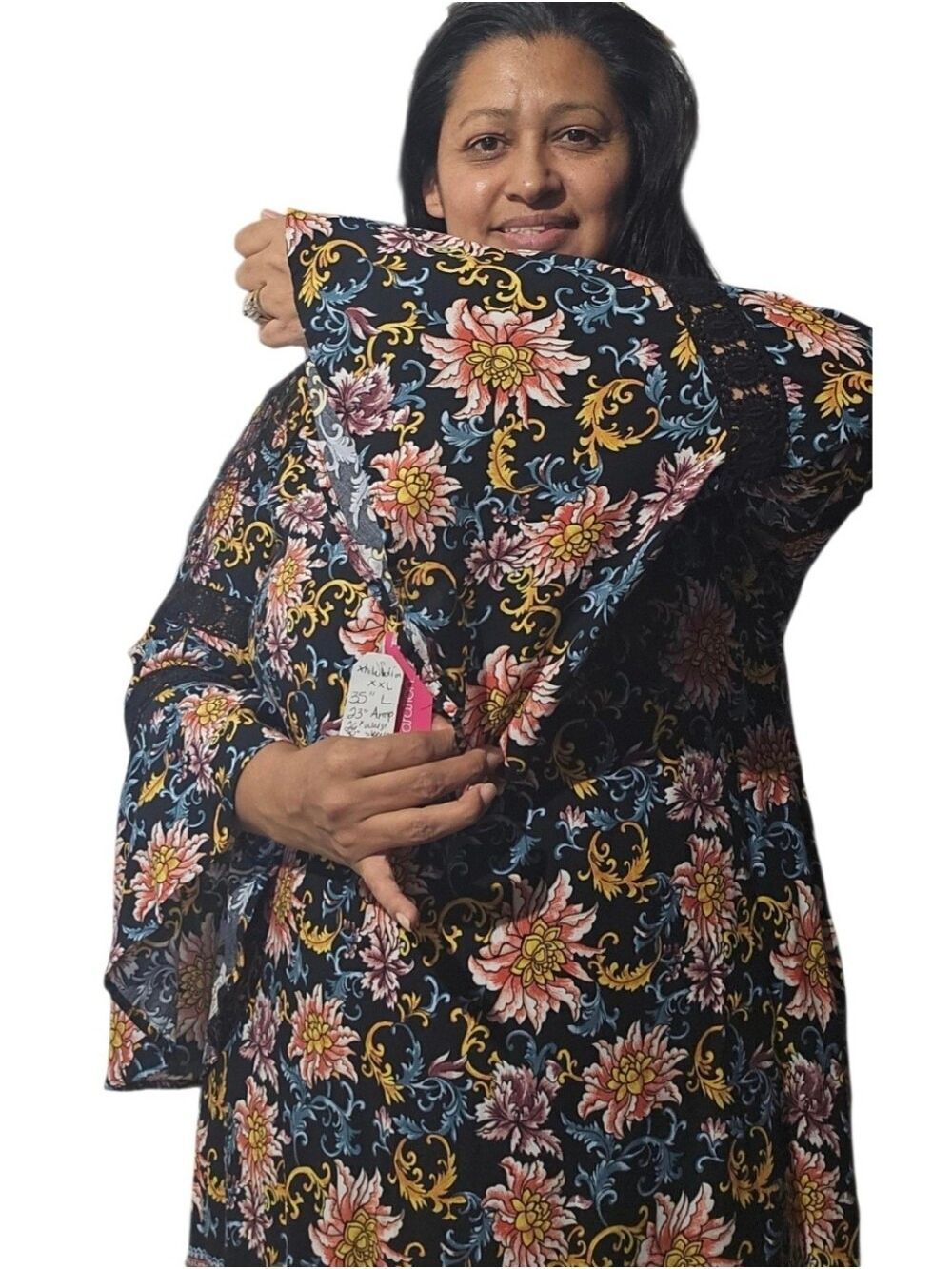 Xhilaration Black Floral Bell Sleeve Mini Dress XXL - Picture 13 of 17